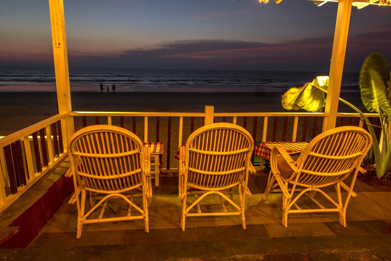 Sunset from the beachfront restaurant